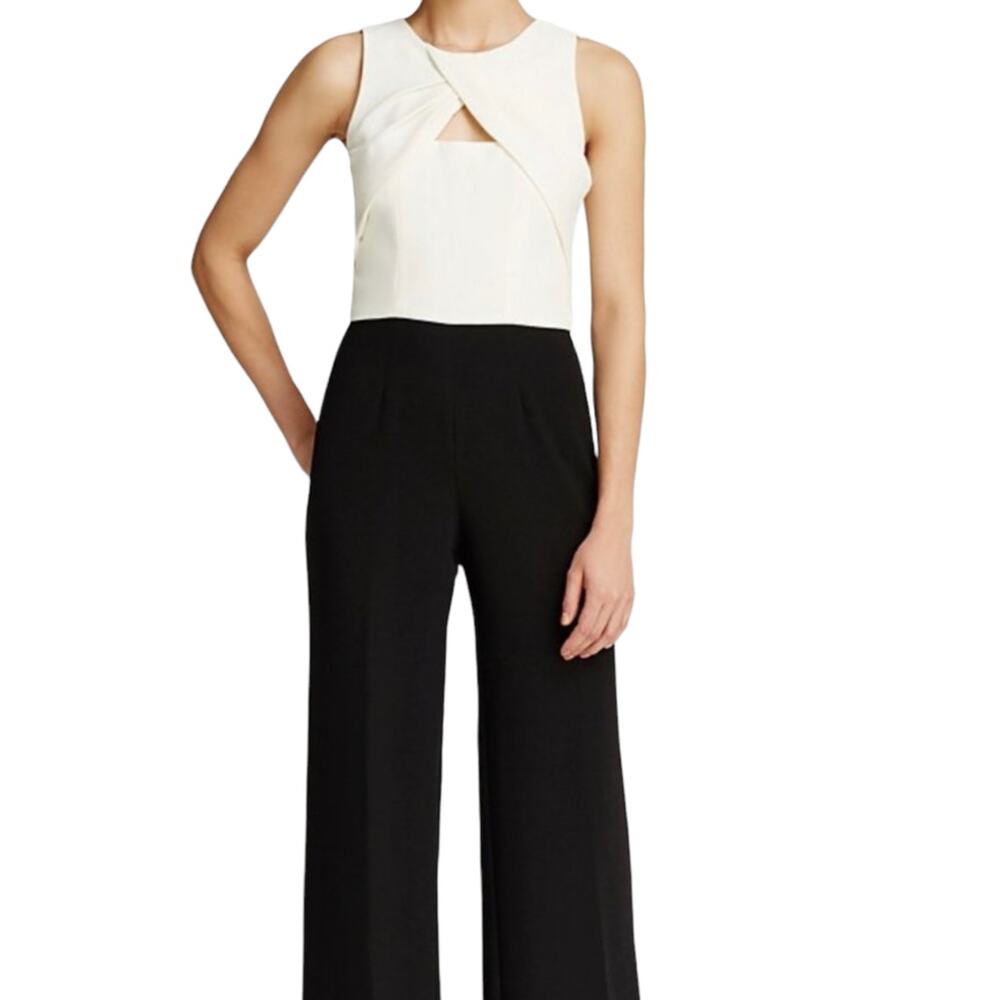 Trina Turk Black & White Wide Leg Sleeveless Jumpsuit Size 6 BNWT